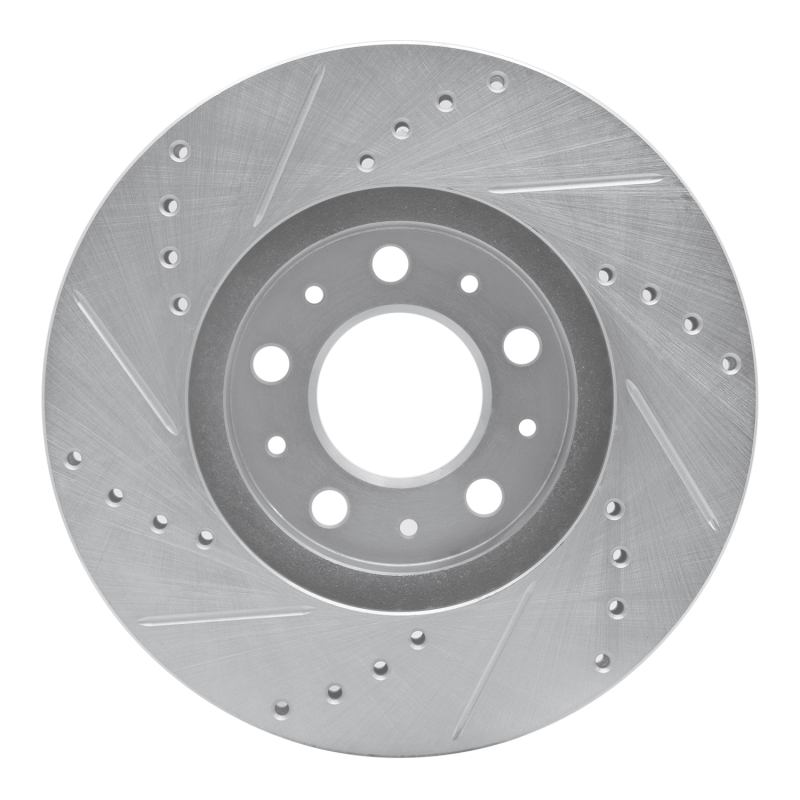 Volvo 960 Brake Rotor (1) - Front Right - R1 Concepts - Drilled & Slotted - Silver - `95-`04